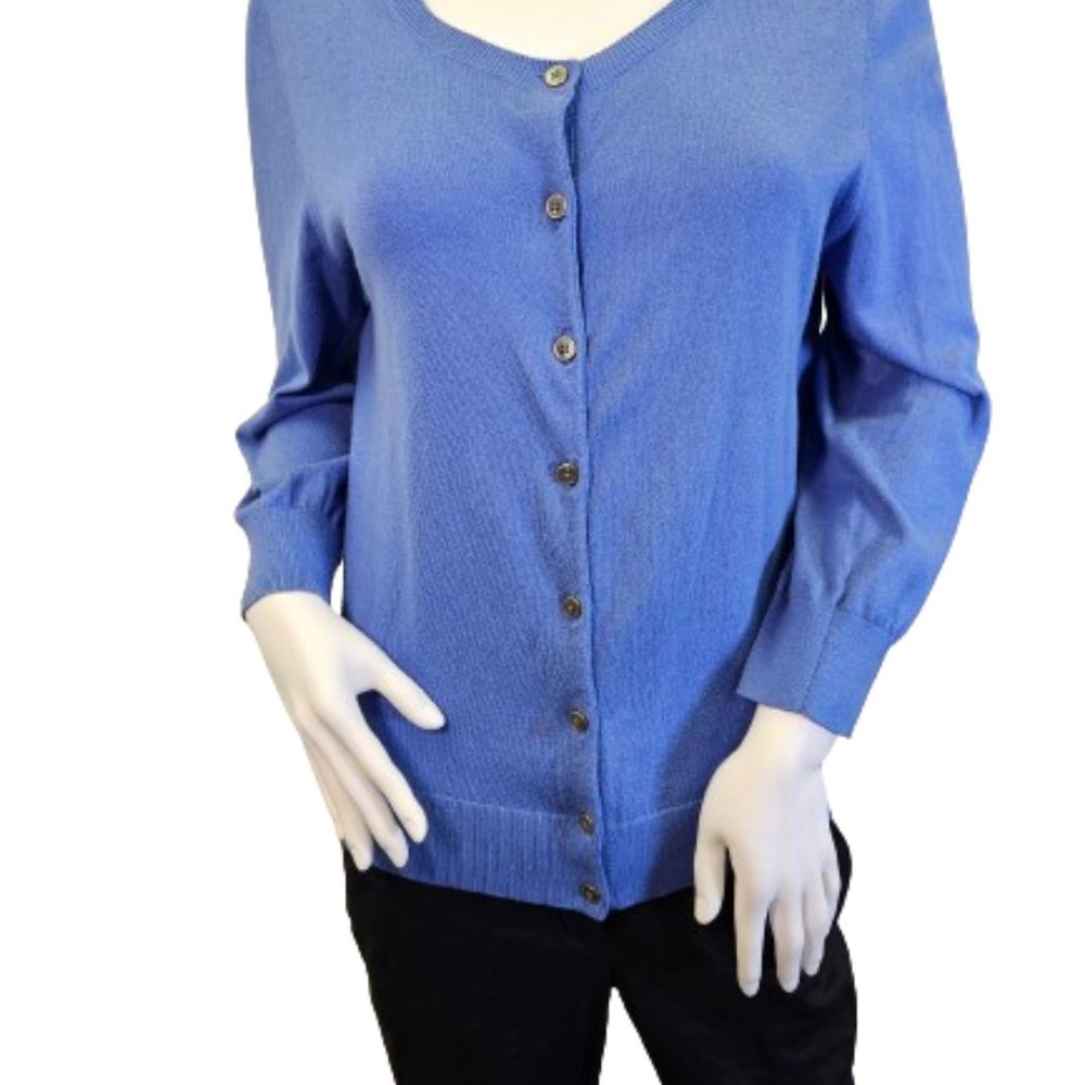 Blue Banana Republic Large Sized Cotton and Silk Cardigan